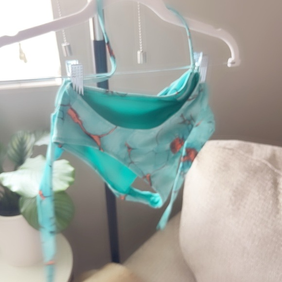 Turquoise Bikini Set with Orange Accents - Picture 5 of 9